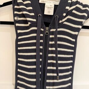 Veronica Beard Striped Knit Vest Dickey